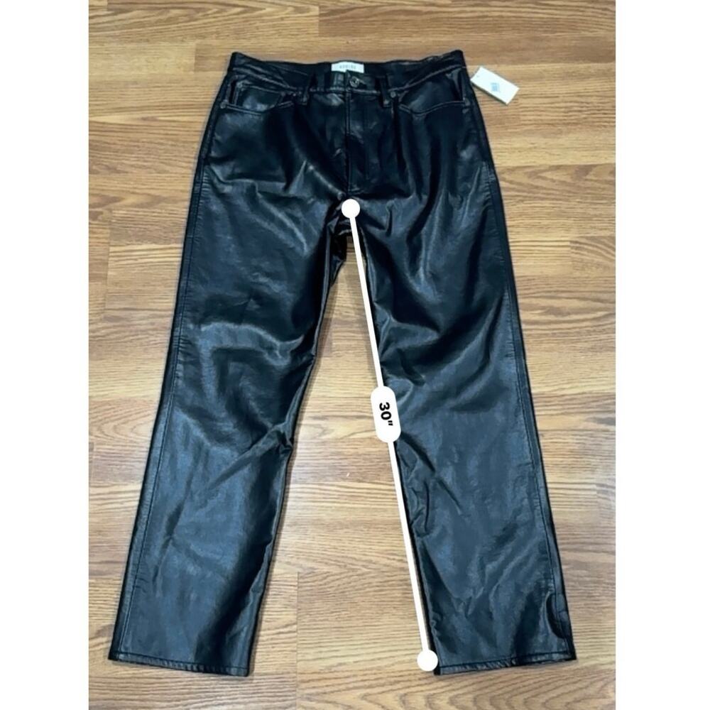 AGOLDE Conscious Black High Waisted Leather Trousers Pants 31 - Picture 6 of 12